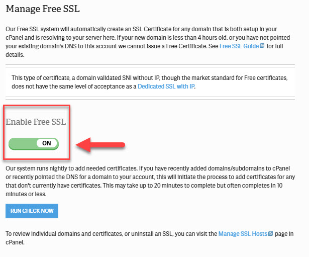 switch to activate free AutoSSL within AMP