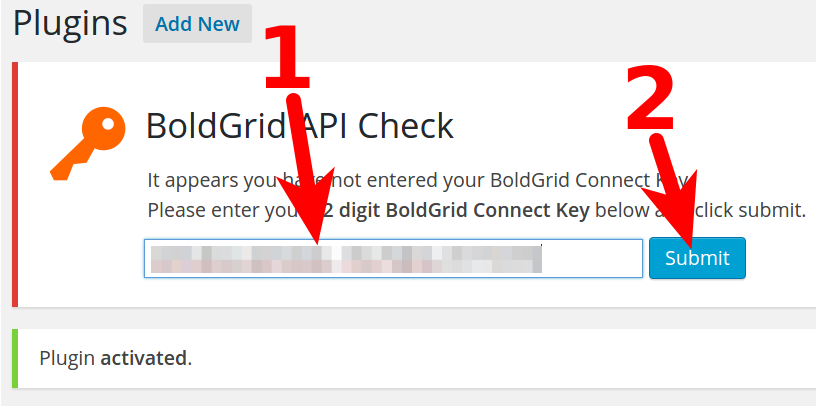 BoldGrid Connect Key